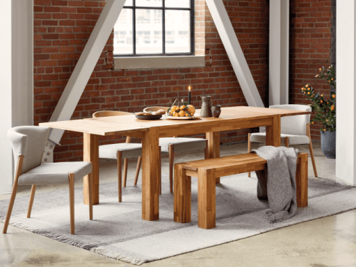 extended oak farmhouse dining table with bench COMPRESSED e1641462488364 - برترین روش انتخاب میز ناهار خوری